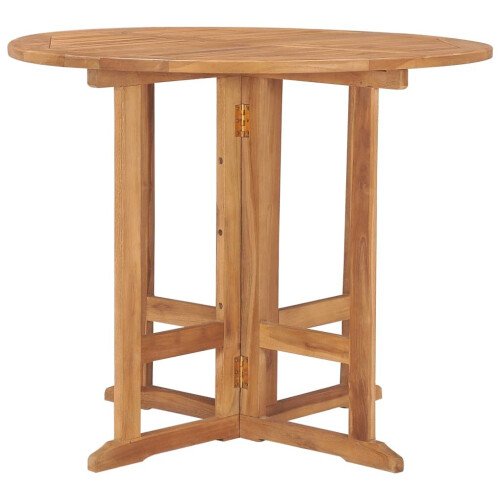 VidaXL vidaXL Solid Teak Wood Folding Dining Table Patio Outdoor Dinner Desk Garden 2
