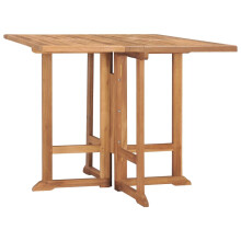vidaXL Solid Teak Wood Folding Dining Table Dinner Desk Outdoor Furniture
