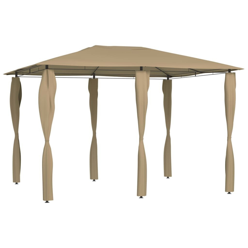 vidaXL Gazebo with Post Covers Taupe 160 g/m² Shelter Garden Pavilion Tent