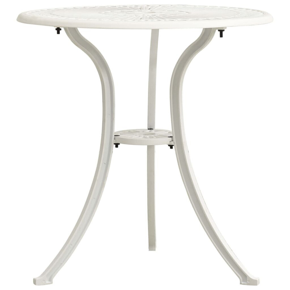 Garden Table White 62x62x65 Cm Cast Aluminium