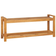 vidaXL Solid Teak Wood Bench Outdoor Indoor Hallway Garden Living Room Hall