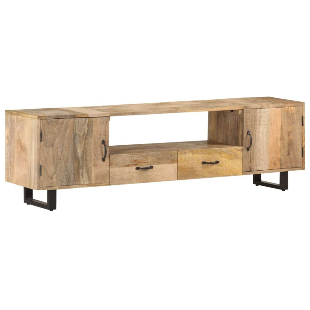 vidaXL Solid Mango Wood TV Cabinet Lowboard Television Stand Wooden Storage