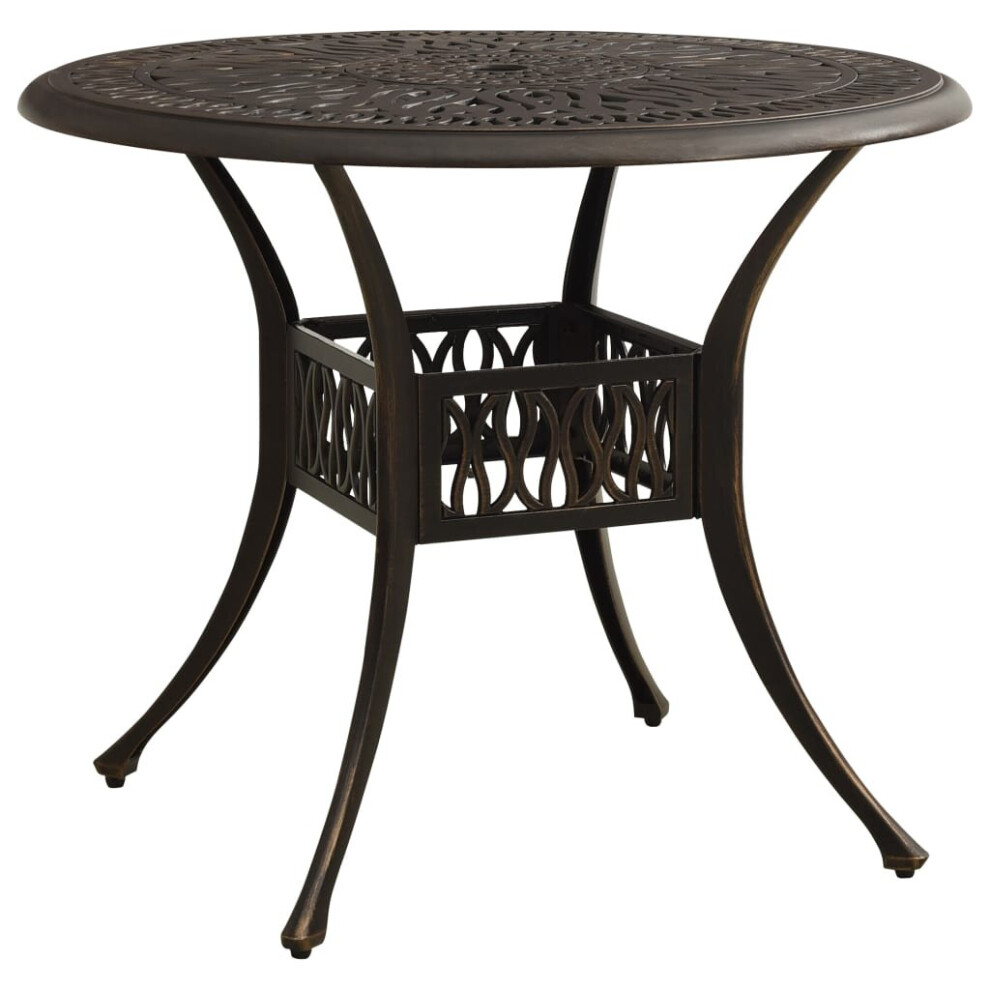 Vidaxl Garden Table Bronze Cast Aluminium Outdoor Dining Dinner Coffee Desk