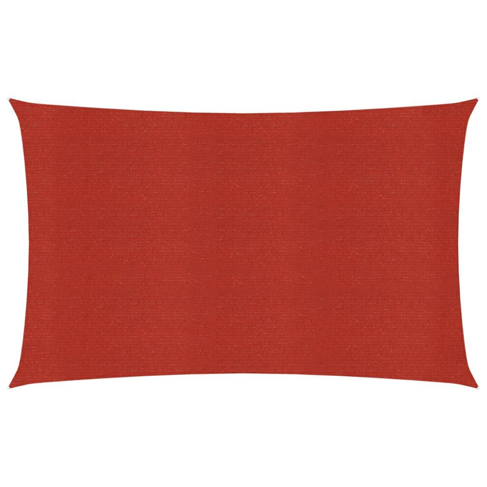 Vidaxl Sunshade Sail 160 G/M² Red 6X8 M Hdpe Sunscreen Patio Shade Canopy