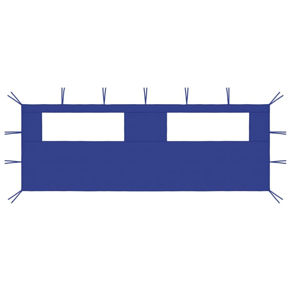 Gazebo Sidewall with Windows 6x2 m Blue