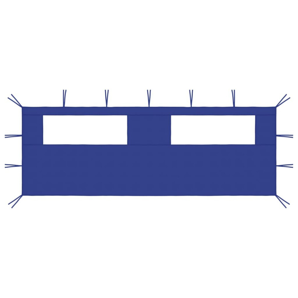 vidaXL Gazebo Sidewall with Windows Blue Party Tent Outdoor Canopy Wall Patio