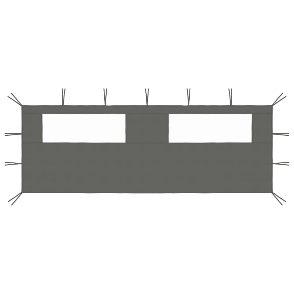 Vidaxl Gazebo Sidewall With Windows Anthracite Party Tent Outdoor Canopy Wall