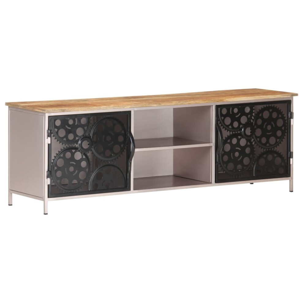 vidaXL Rough Mango Wood TV Cabinet Wooden Lowboard Hifi Table Stereo Cabinet