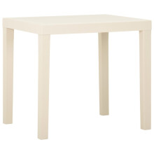 vidaXL Garden Table White Plastic Patio Outdoor Dining Dinner Tea Coffee Desk