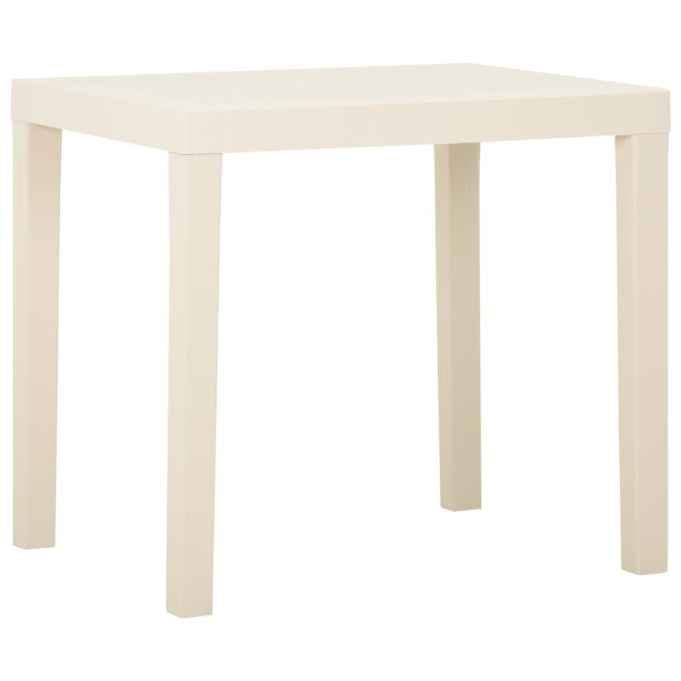 Vidaxl Garden Table White Plastic Patio Outdoor Dining Dinner Tea Coffee Desk