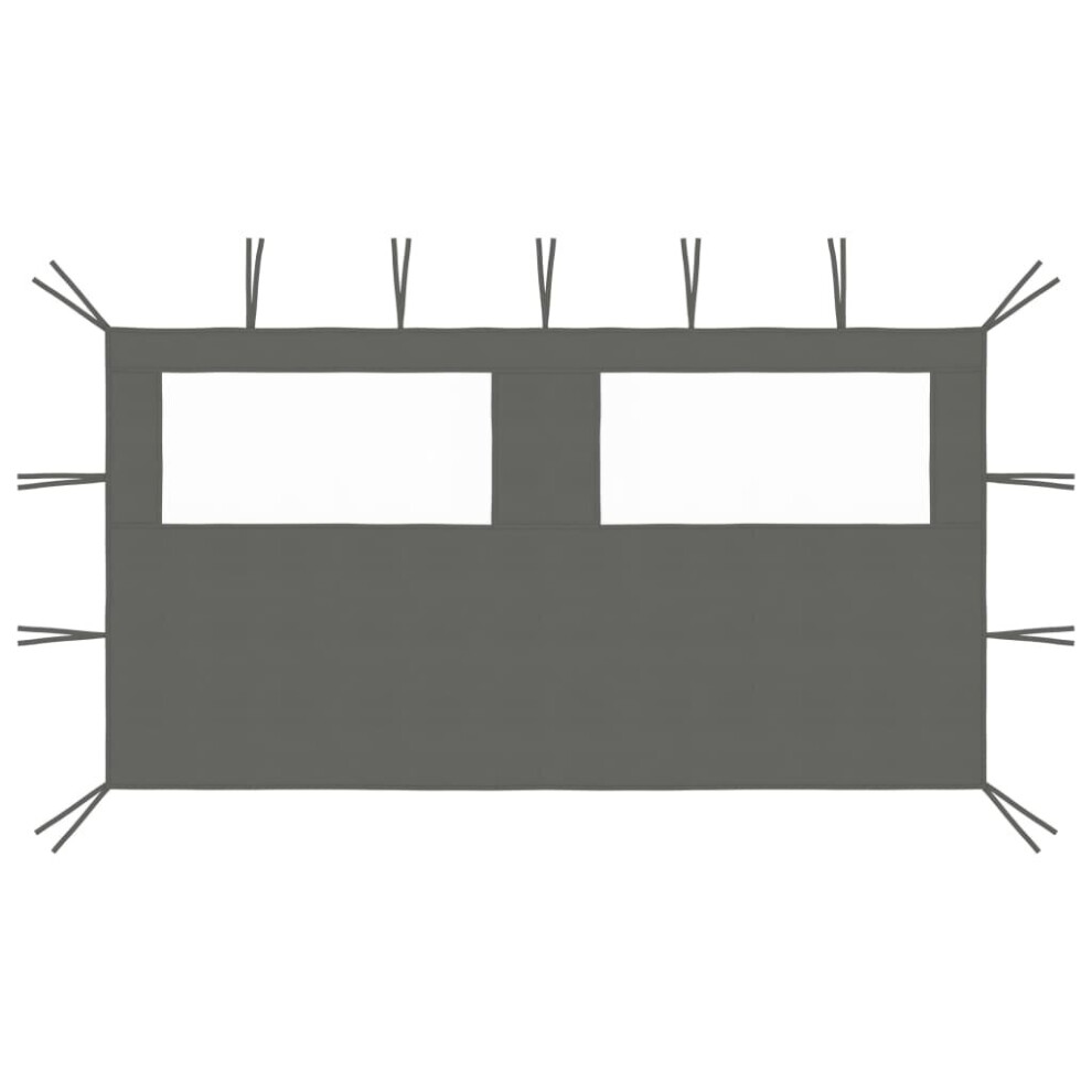Vidaxl Gazebo Sidewall With Windows Anthracite Party Tent Garden Canopy Wall