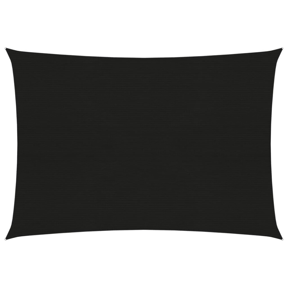 Vidaxl Sunshade Sail 160 G/M² 3X4.5 M Hdpe Sunscreen Patio Shade Canopy Black
