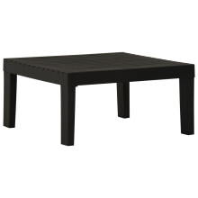 vidaXL Garden Lounge Table Plastic Grey Coffee Summer Desk Outdoor Furniture