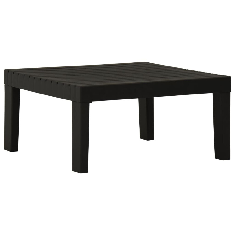 vidaXL Garden Lounge Table Plastic Grey Coffee Summer Desk Outdoor Furniture