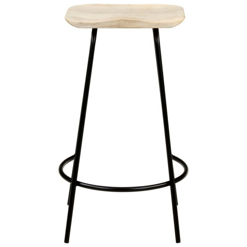 VidaXL vidaXL 4x Solid Mango Wood Bar Stools Kitchen Stool Armchairs Garden Chairs 2