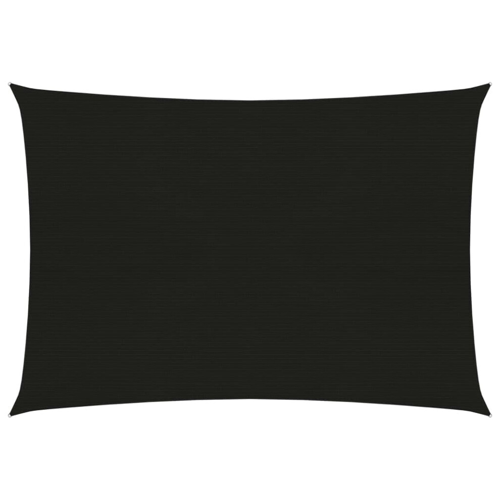 Vidaxl Sunshade Sail 160 G/M² 3.5X5 M Hdpe Balcony Sunscreen Canopy Black