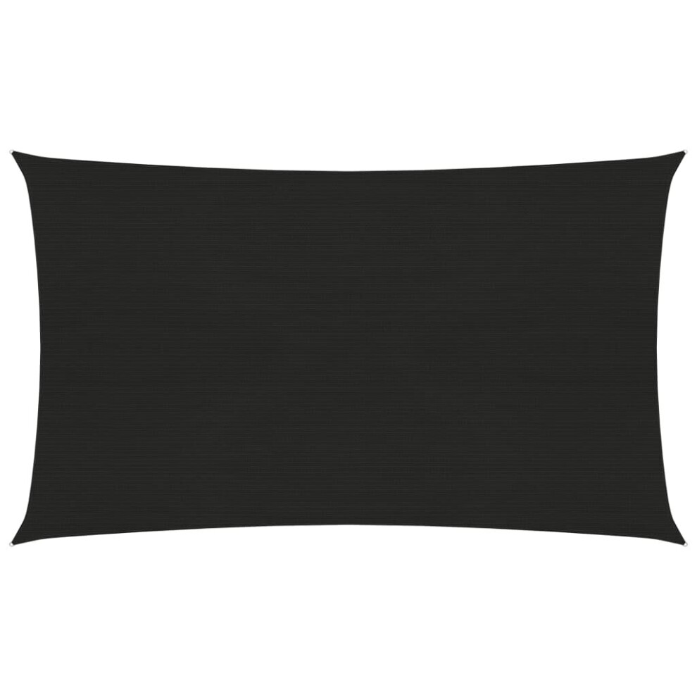 Vidaxl Sunshade Sail 160 G/M² 2.5X5 M Hdpe Sunscreen Patio Shade Canopy Black