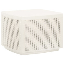 vidaXL Garden Table White Plastic Side Coffee Summer Desk Outdoor Furniture