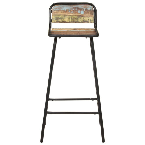 VidaXL vidaXL 4x Bar Chairs Solid Reclaimed Wood Counter Stool Dining Room Kitchen 2
