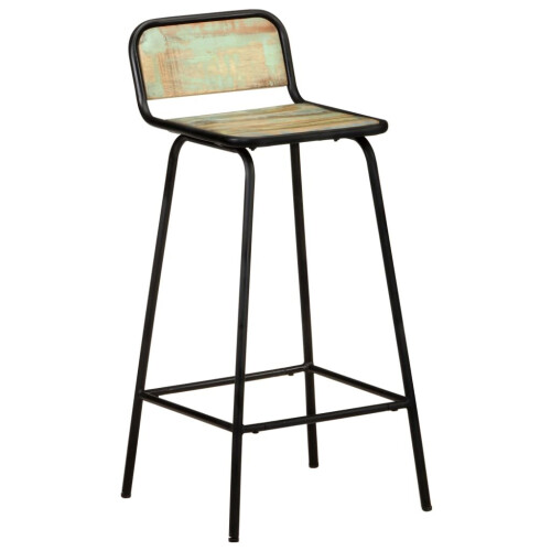 VidaXL vidaXL 4x Bar Chairs Solid Reclaimed Wood Counter Stool Dining Room Kitchen 1
