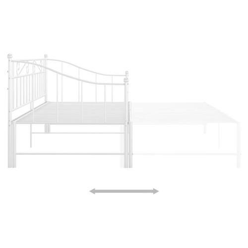 VidaXL vidaXL Pull-out Sofa Bed Frame White Metal for Day Sleeping Guest Sleepover 1
