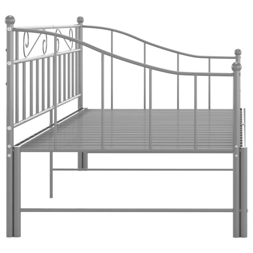 VidaXL vidaXL Pull-out Sofa Bed Frame Grey Metal for Day Sleeping Guest Sleepover 2