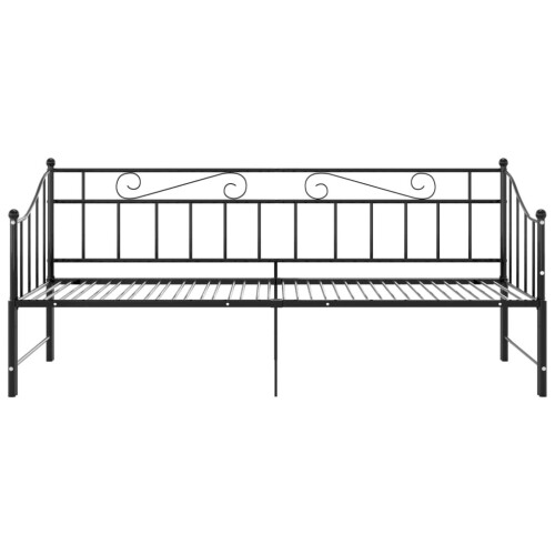 VidaXL vidaXL Pull-out Sofa Bed Frame Black Metal for Day Sleeping Guest Sleepover 2