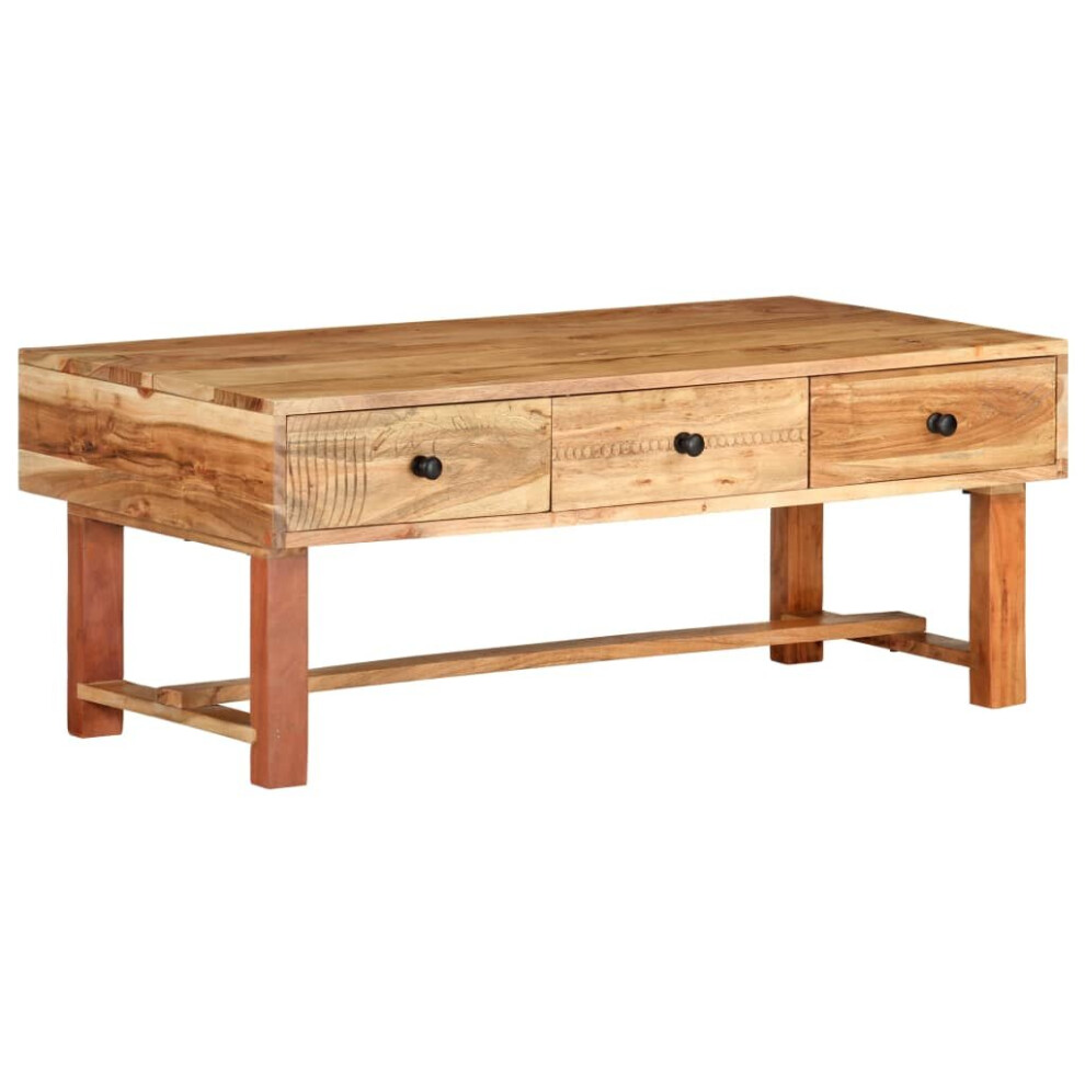 vidaXL Solid Acacia Wood Coffee Table Wooden Centre Side Couch Desk Furniture