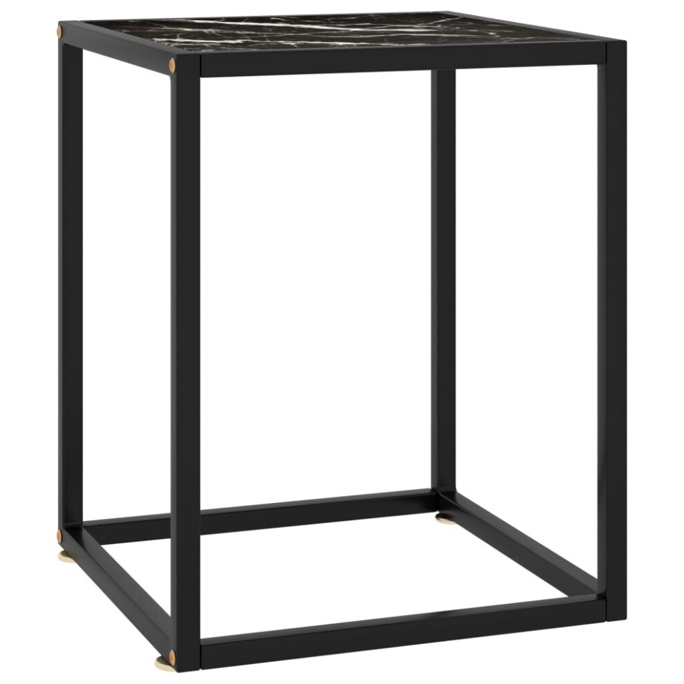 Vidaxl Tea Table Black With Black Marble Glass Coffee End Couch Accent Desk