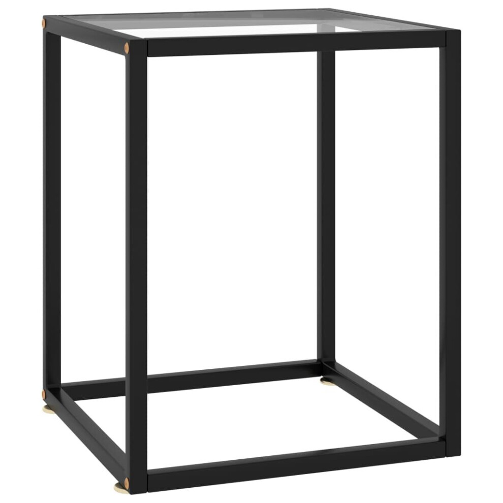 Vidaxl Tea Table Black With Tempered Glass Coffee End Couch Sofa Accent Desk