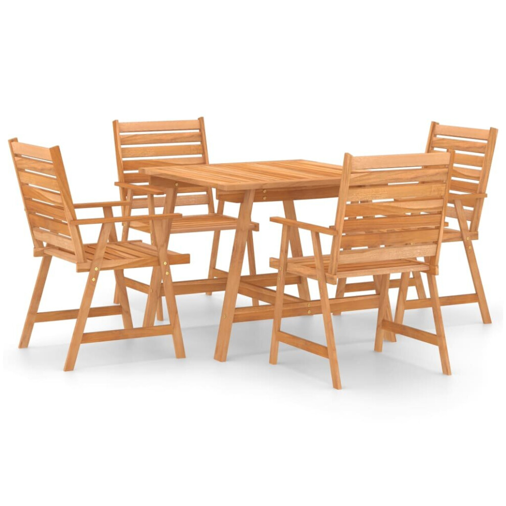 Vidaxl Solid Acacia Wood Garden Dining Set 5 Piece Wooden Outdoor Furniture