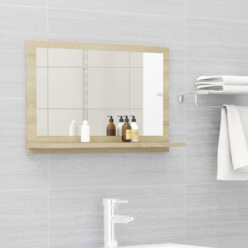 Vidaxl Bathroom Mirror Sonoma Oak Engineered Wood Vanity Unit Washroom Mirror