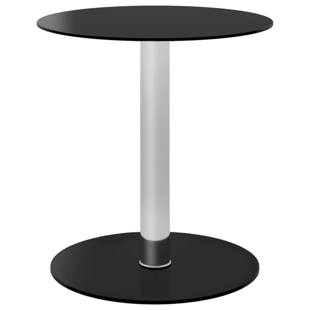 vidaXL Coffee Table Black Tempered Glass Telephone Stand Side Accent Desk