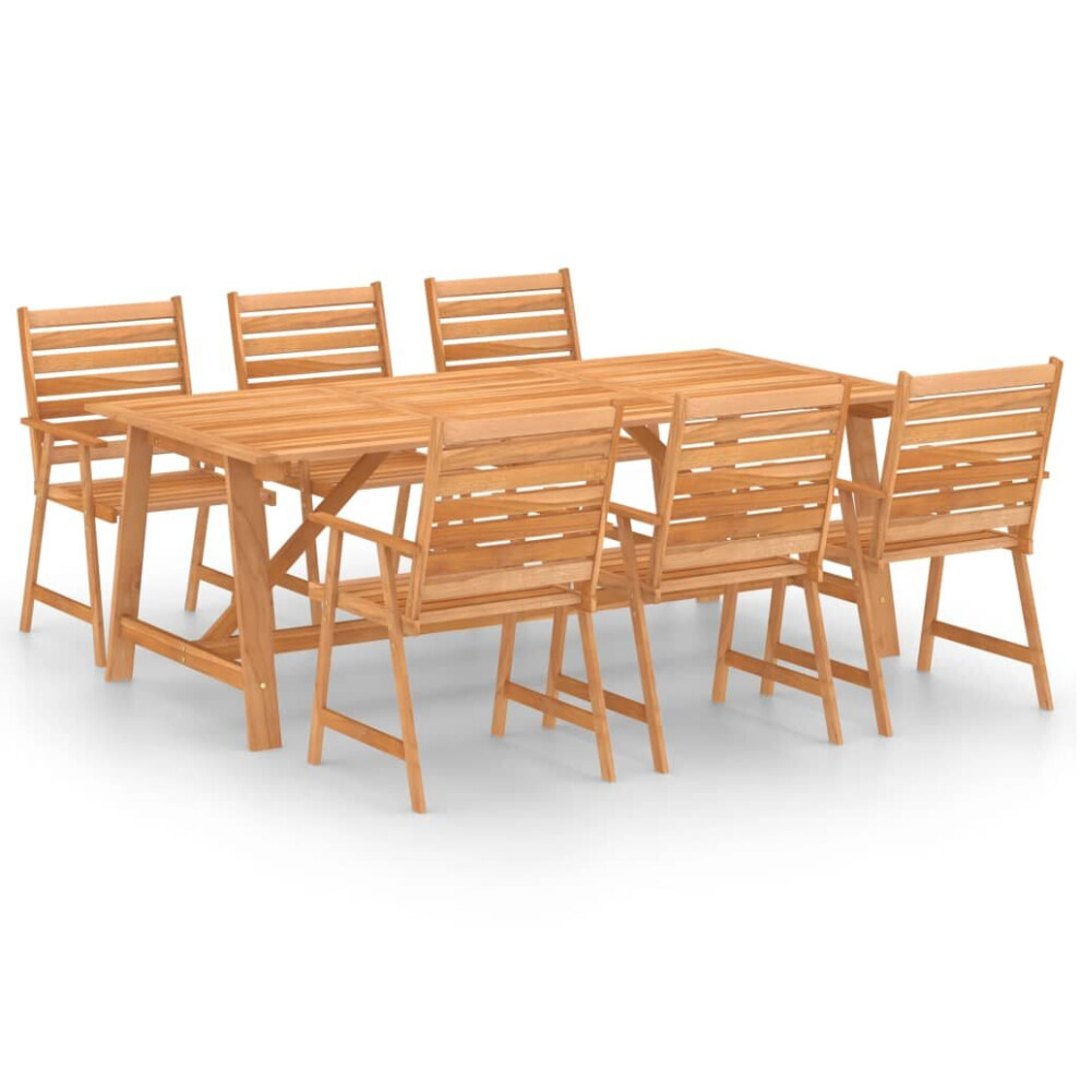 vidaXL Solid Acacia Wood Garden Dining Set 7 Piece Wooden Outdoor Furniture