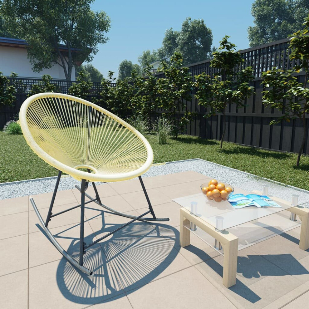 Outdoor Rocking Moon Chair Poly Rattan Beige