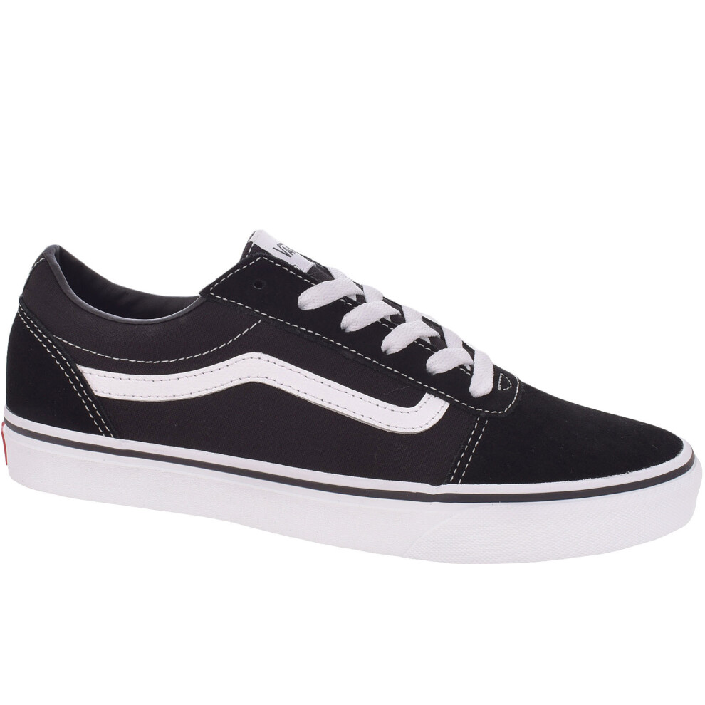 (2 UK, Black) Vans Boys Kids Ward Low Rise Canvas Casual Skater Trainers Sneakers Shoes