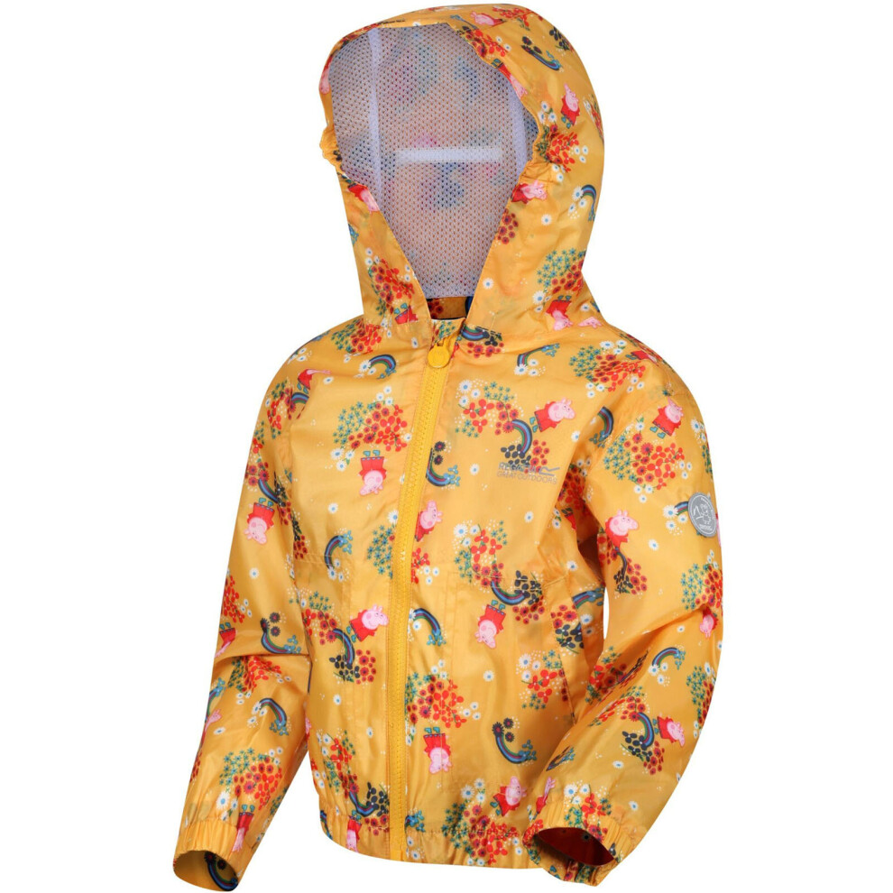 Regatta (6-12 Months, Floral) Unisex Kids Peppa Pig Muddy Puddle Outdoor Waterproof Hooded Jacket