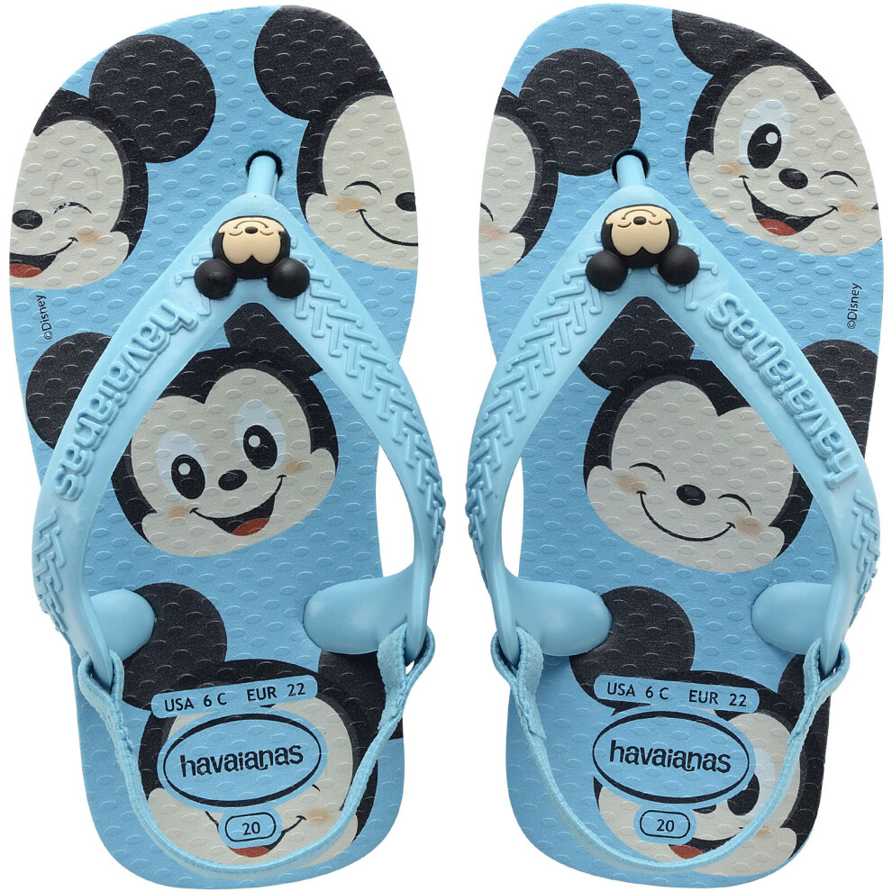 (7K UK, Blue) Havaianas Kids Baby Disney Classic Summer Beach Sandals Flip Flops