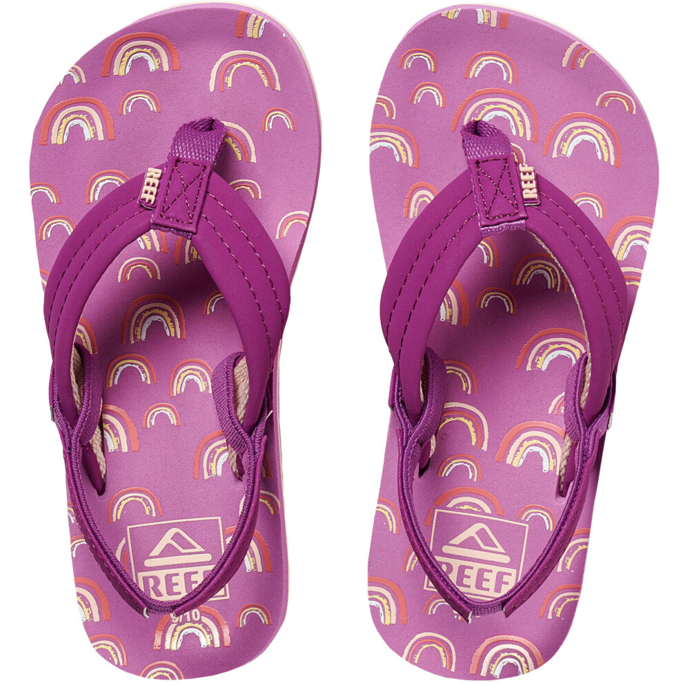 (2K-3K UK, Purple) Reef Kids Infants Little AHI Summer Holiday Sandals Flip Flops - Purple