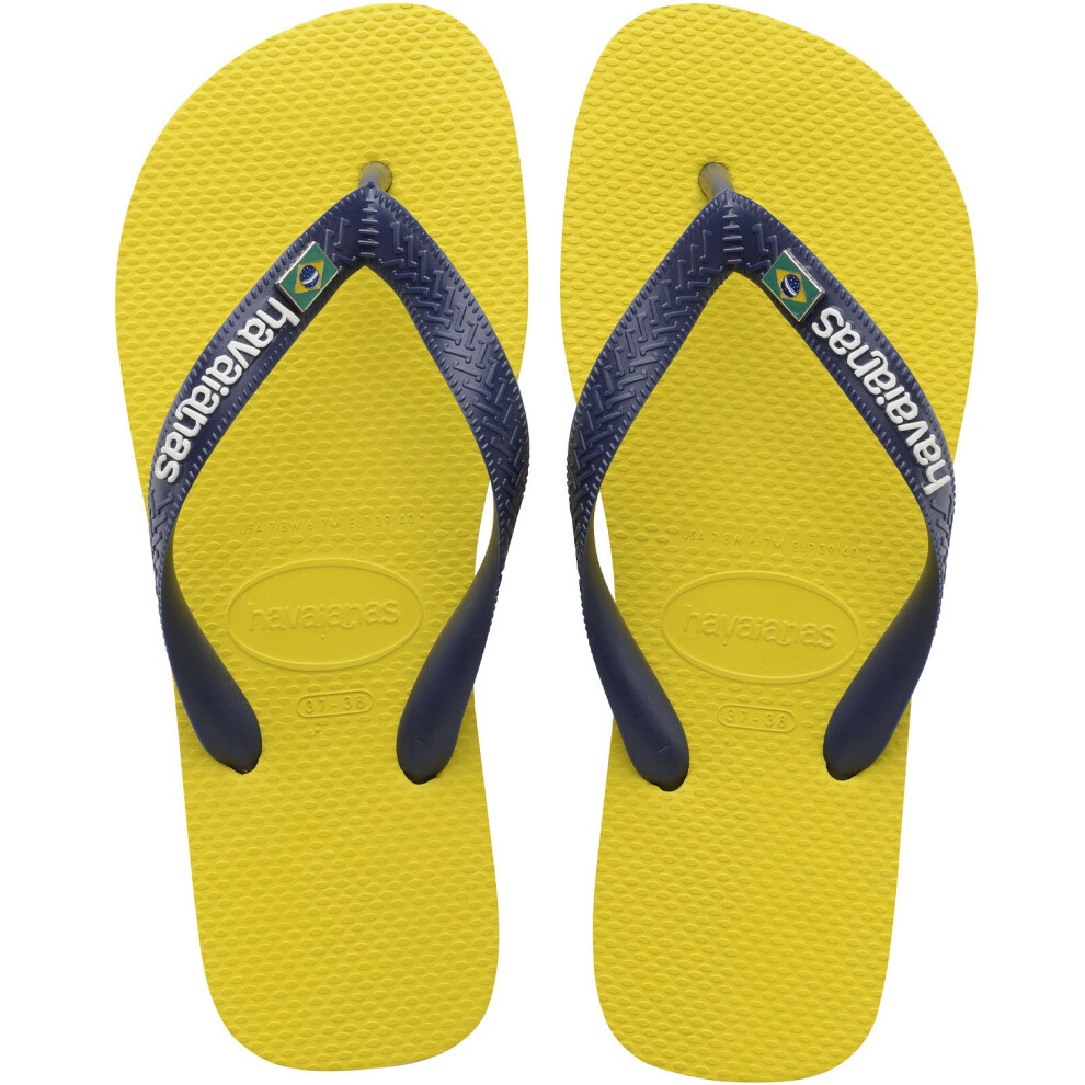 (6/7 UK, Citrus Yellow) Havaianas Unisex Adults Brasil Layers Summer Beach Sandals Thongs Flip Flops