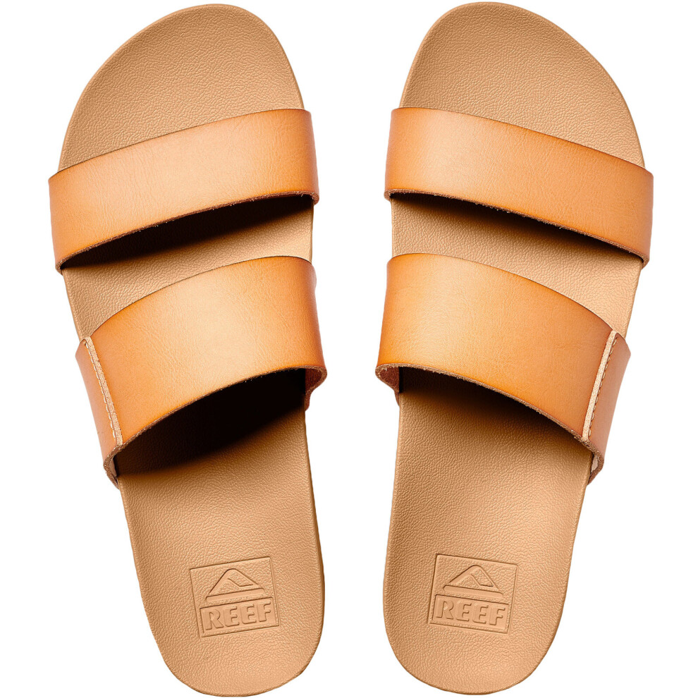 (6 UK, Natural) Reef Womens Cushion Bounce Vista Summer Holiday Beach Slide Slider Sandal