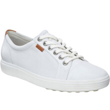 (6.5-7 (40EU) UK / 9-9.5 US, White) Ecco Womens Soft 7 Leather Casual Fashion Pumps Trainers