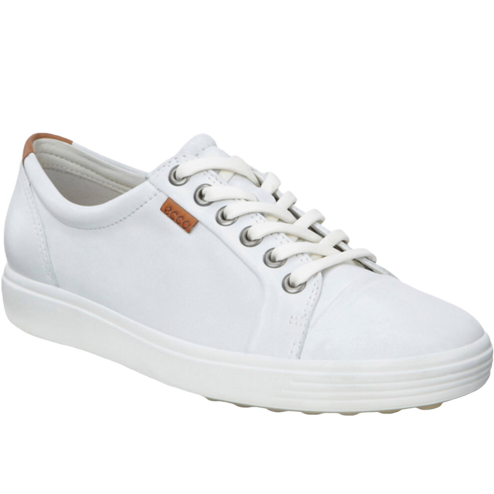 (6.5-7 (40EU) UK / 9-9.5 US, White) Ecco Womens Soft 7 Leather Casual Fashion Pumps Trainers