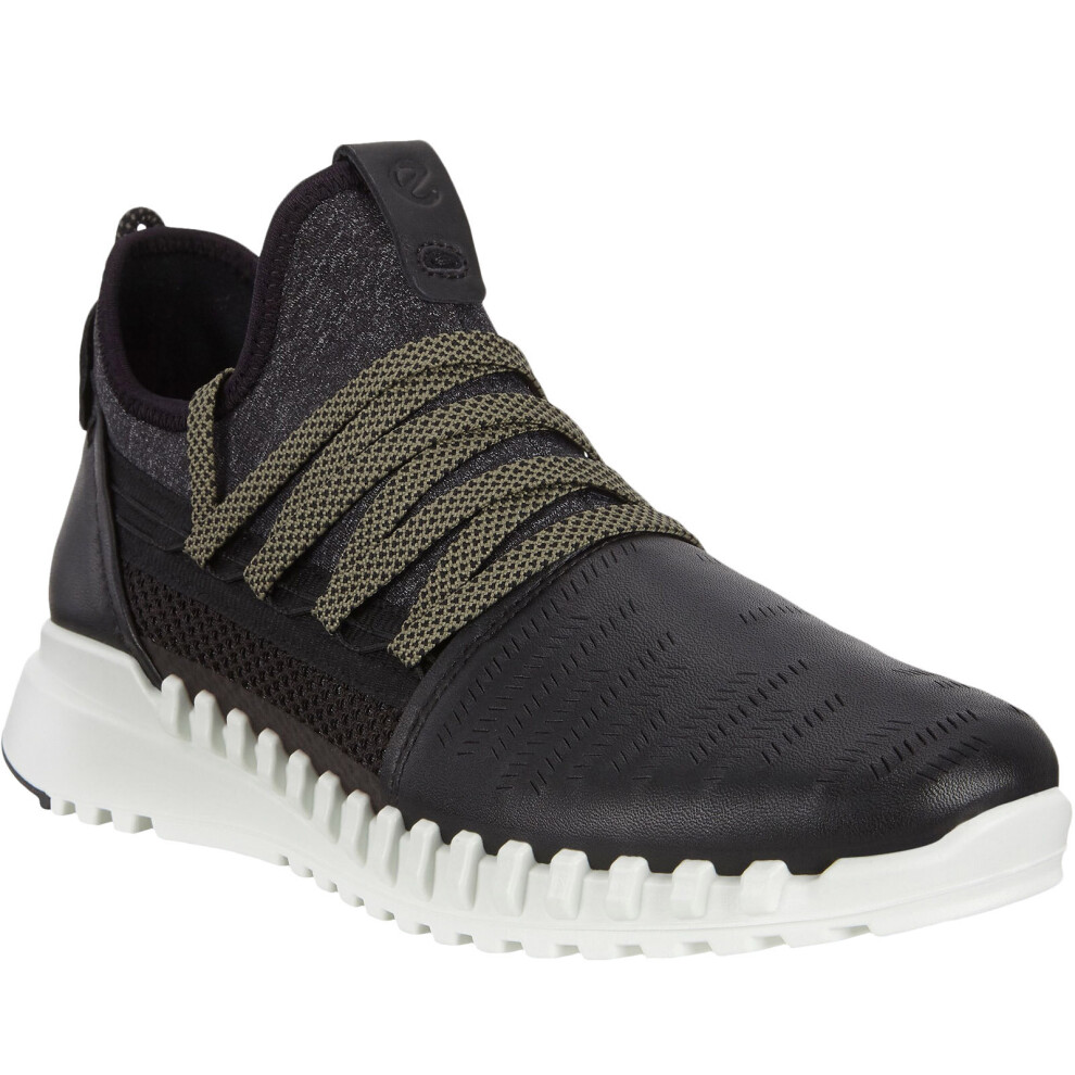 (5-5.5 (38EU) UK, Black) Ecco Womens ZipFlex Leather Outdoor Hiking Walking Ankle Trainers Shoes