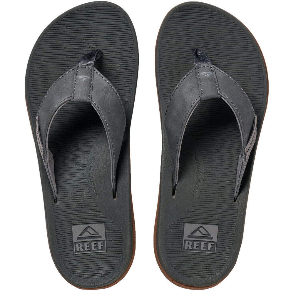 (12 UK, Grey) Reef Mens Santa Ana Summer Beach Holiday Sandals Thongs Flip Flops - Grey