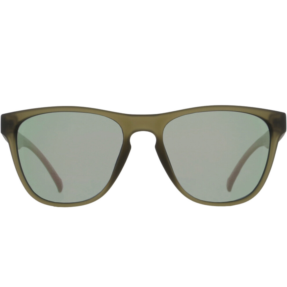 (One Size, Matte Olive) Red Bull SPECT Unisex Spark Polarized Mirrored Active Sports Sunglasses
