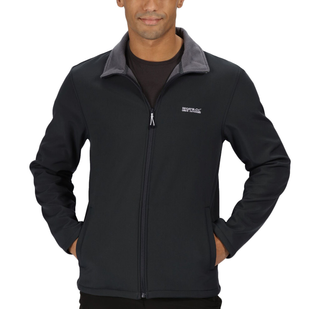 (L, Black) Regatta Mens Cera V Wind Resistant Softshell Outdoor Walking Hiking Jacket