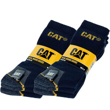 (6-11, Navy) 6 Pairs of CAT Caterpillar Mens Adults Heavy Duty Industrial Workwear Socks