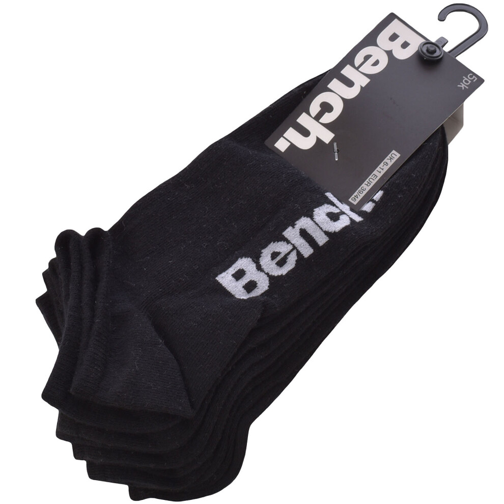 Bench Unisex Adults Jayson 5 Pack Sports No Show Ankle Socks - Black - 6-11 UK