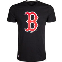 (S, Black) New Era Mens Boston Red Sox MLB Crew Neck Team Logo T-shirt Tee Top - Black
